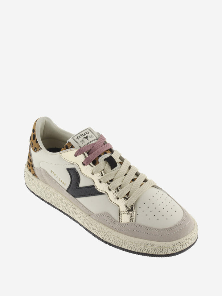 VICTORIA Sneakers Creme Smash Animal Print