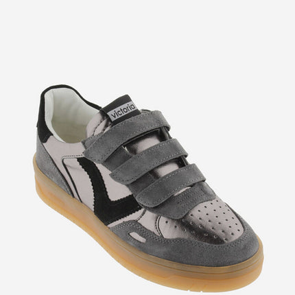 VICTORIA Sneakers Grau Metallic Spaltleder
