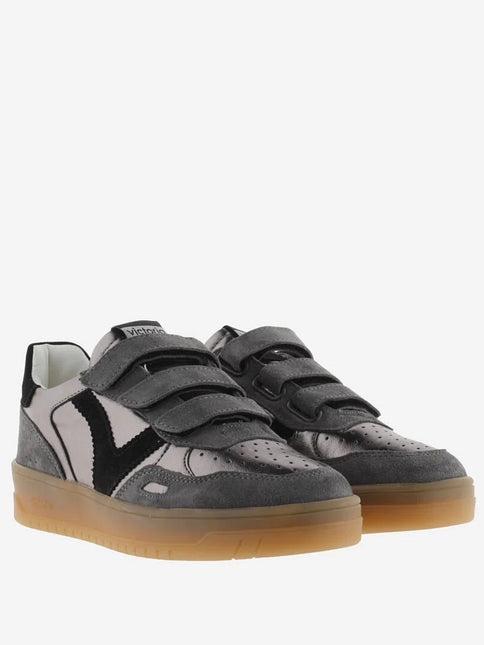 VICTORIA Sneakers Grau Metallic Spaltleder