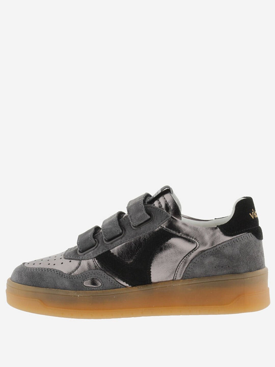 VICTORIA Sneakers Grau Metallic Spaltleder