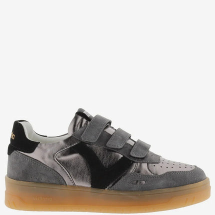 VICTORIA Sneakers Grau Metallic Spaltleder