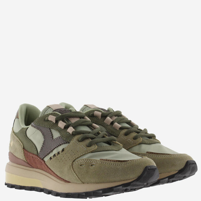 VICTORIA Sneakers Grün Luna Nylon Spaltleder