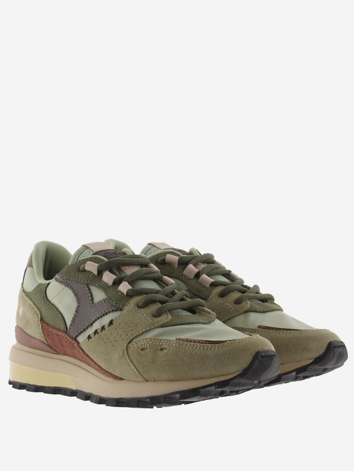 VICTORIA Sneakers Grün Luna Nylon Spaltleder