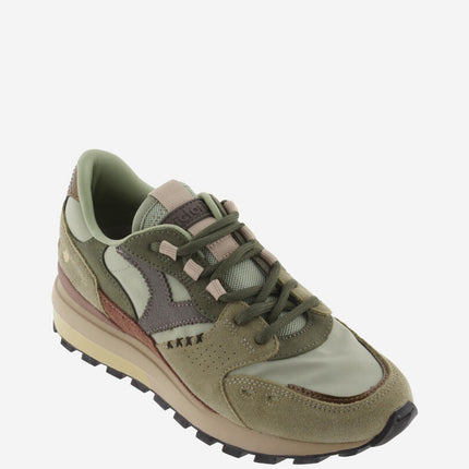 VICTORIA Sneakers Grün Luna Nylon Spaltleder