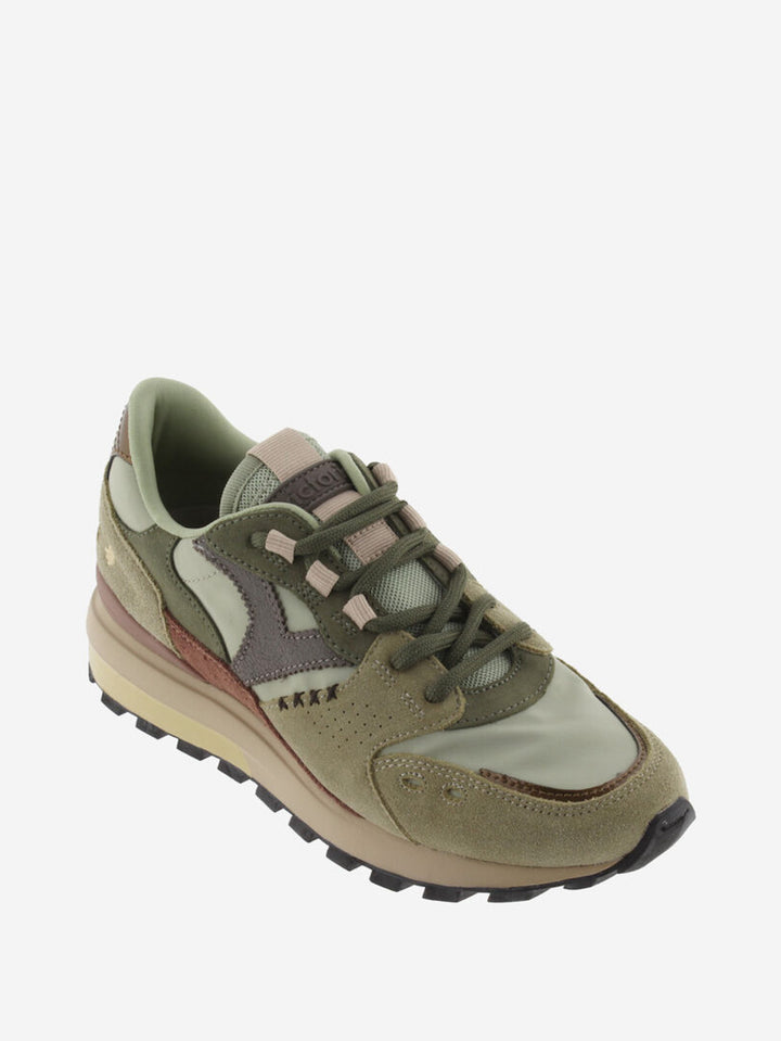 VICTORIA Sneakers Grün Luna Nylon Spaltleder