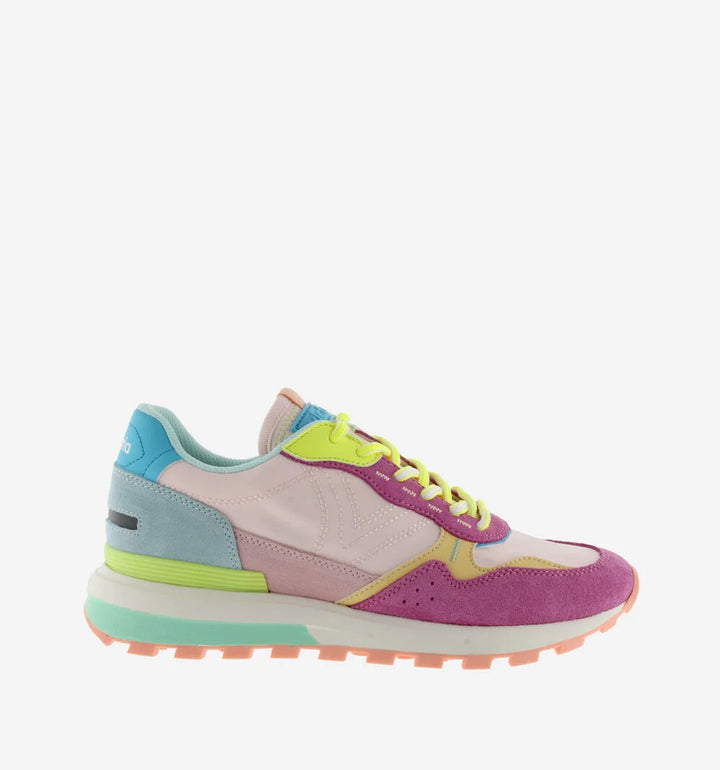 VICTORIA Sneakers Luna Nylon Mehrfarbig Rosa Spaltleder