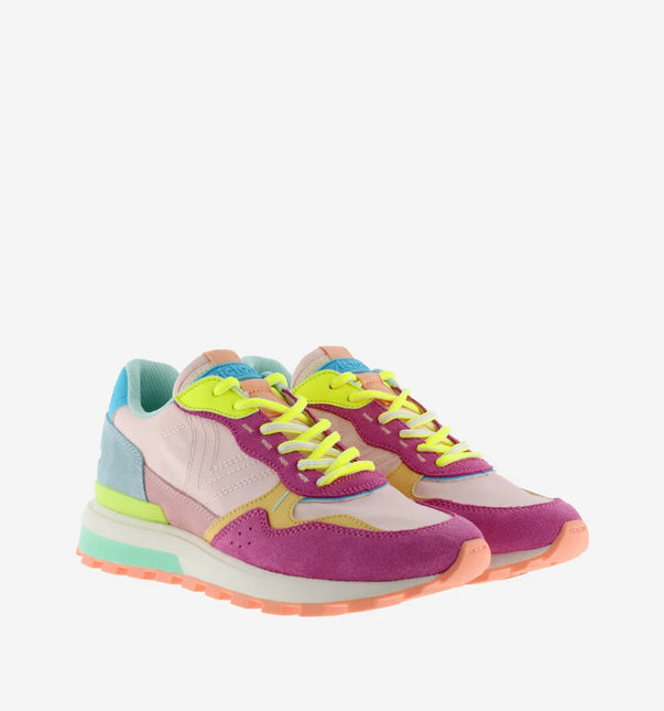 VICTORIA Sneakers Luna Nylon Mehrfarbig Rosa Spaltleder