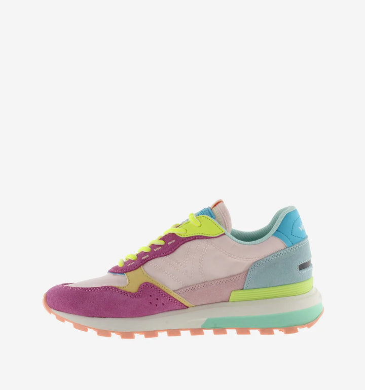 VICTORIA Sneakers Luna Nylon Mehrfarbig Rosa Spaltleder
