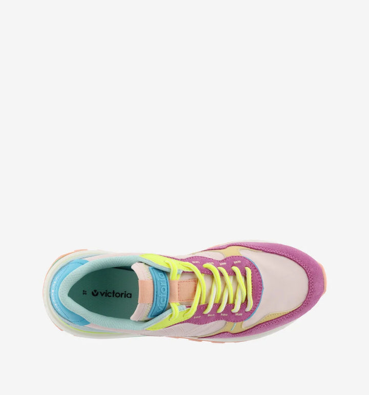 VICTORIA Sneakers Luna Nylon Mehrfarbig Rosa Spaltleder