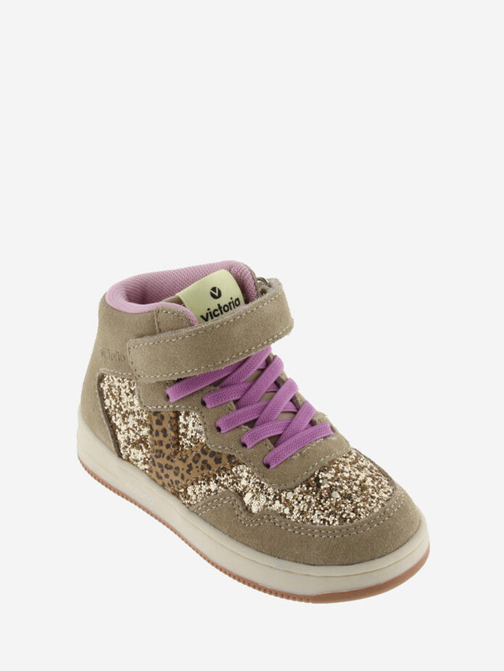VICTORIA Sneakers Mädchen Beige Strap Leopard Glitter