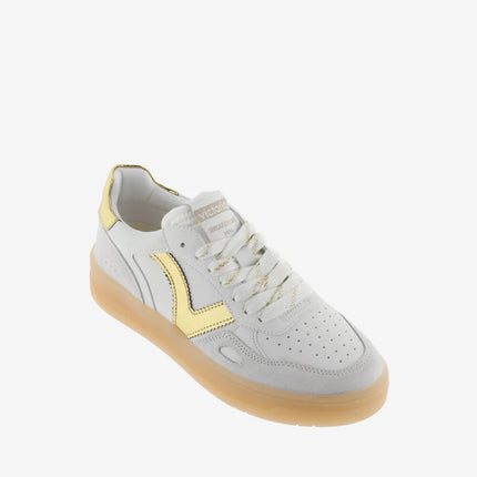 VICTORIA Sneakers Weiß Spaltleder Gold