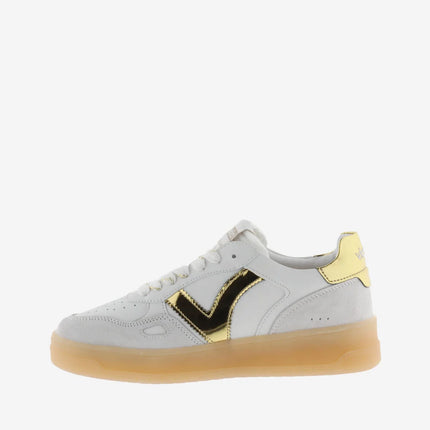 VICTORIA Sneakers Weiß Spaltleder Gold