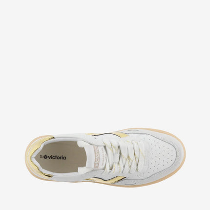 VICTORIA Sneakers Weiß Spaltleder Gold