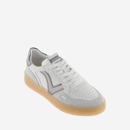 VICTORIA Sneakers Weiß Spaltleder Gun
