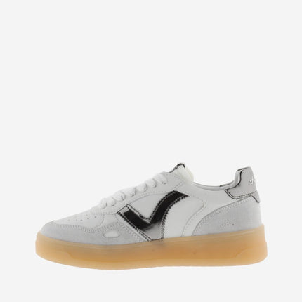 VICTORIA Sneakers Weiß Spaltleder Gun