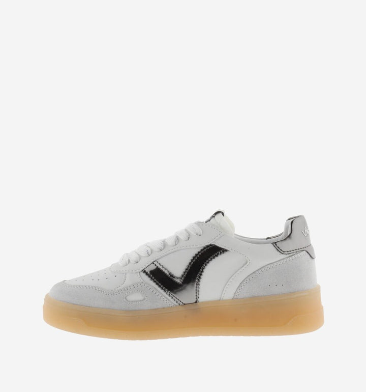 VICTORIA Sneakers Weiß Spaltleder Gun